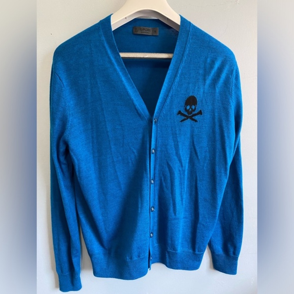 G/FORE G4 Men's Knitted Golf Cardigan Small Teal Pre-owned